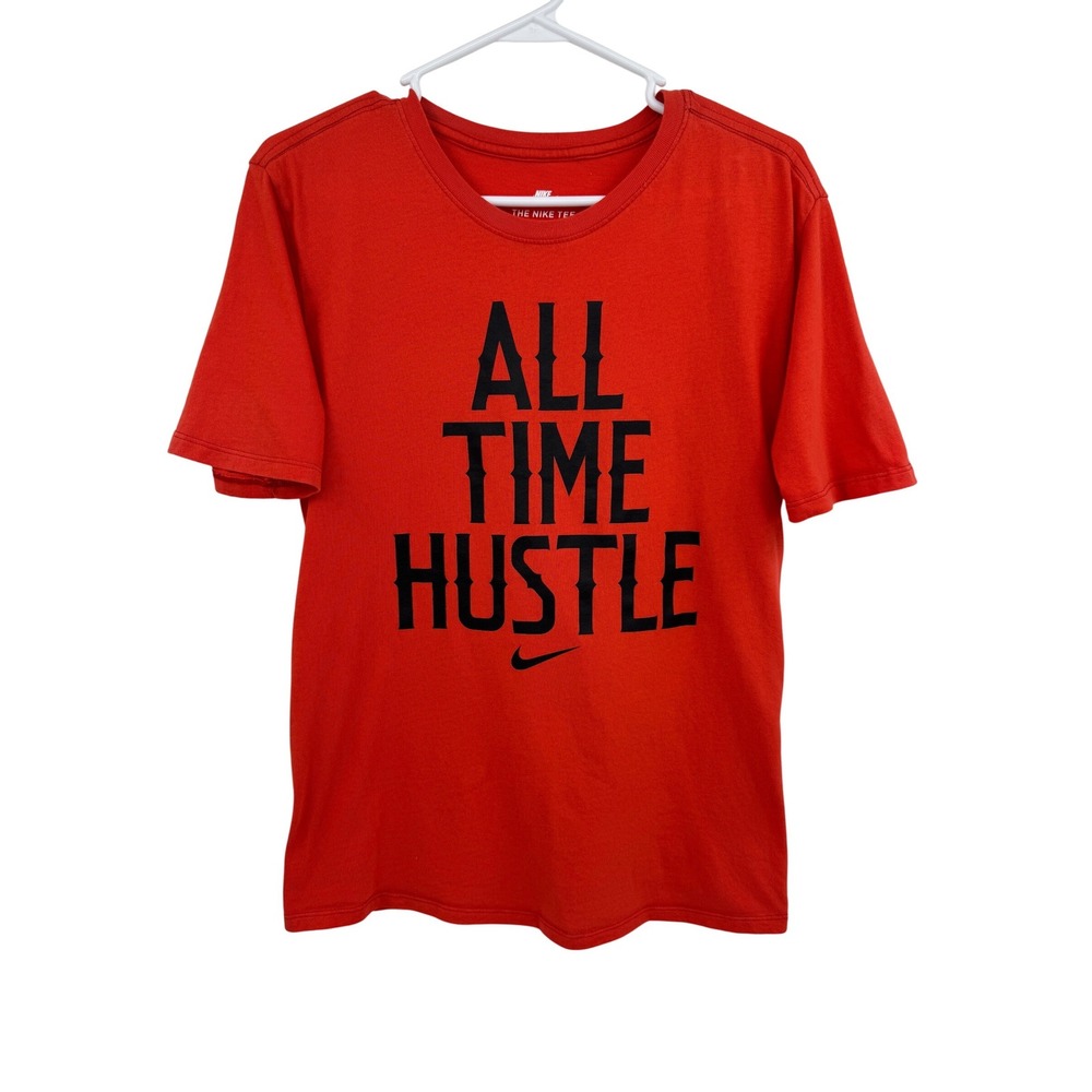 Nike‎ Mens All Time Hustle Graphic T-Shirt Red Athletic Cut Medium